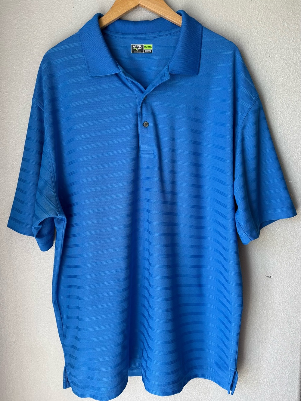 Links Edition Titanium Men’s Blue Performance Polo Golf Shirt Size XXL